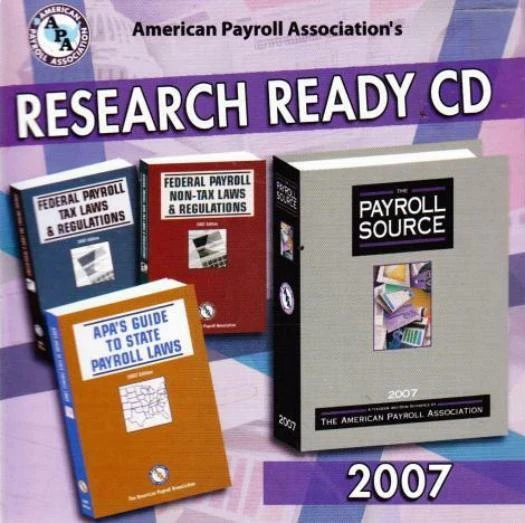 American Payroll Association's Research Ready CD 2007 PC business accounting law