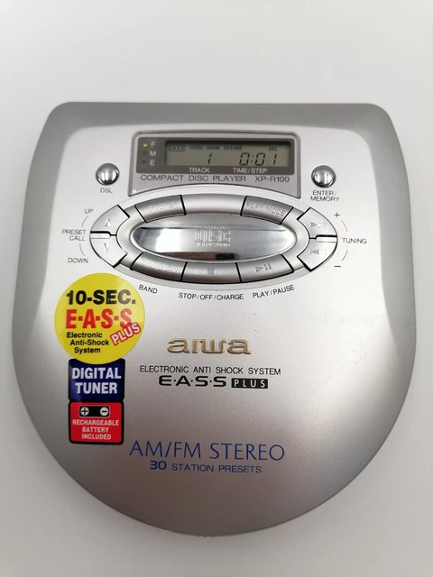 AIWA XP-R100 PORTABLE Compact Disc Player Digital Tuner Am/Fm Tested ...