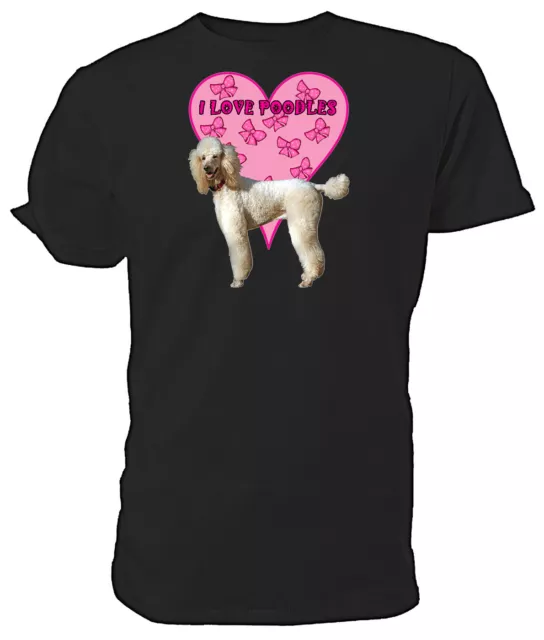 Poodle Dog T shirt, I Love Poodles - Choice of size & colours! mens/womens