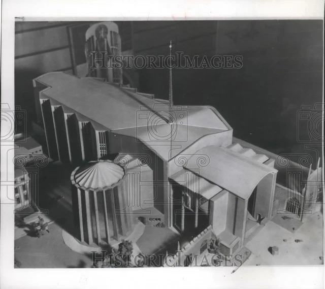 1958 Press Photo New Cathedral In Coventry England to Replace Bombed Cathedral