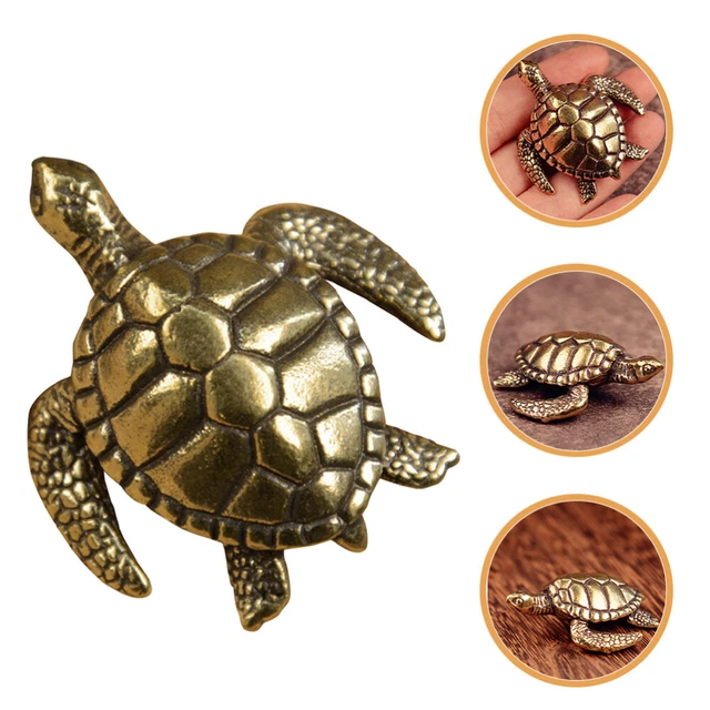 Figurine Tortue En Laiton Vintage – Décoration Rustique Pour Table, étagère Ou Bureau – Symbole De Stabilité Et Protection
