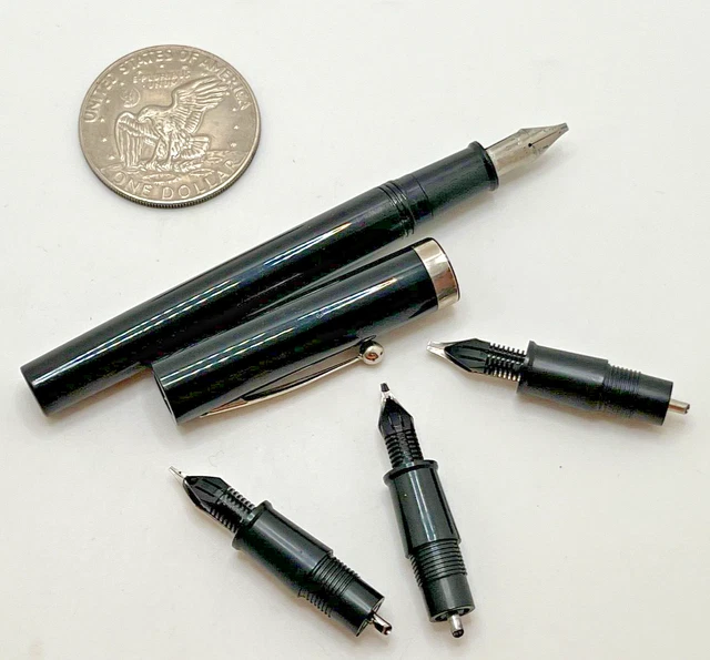 VINTAGE SHEAFFER CALLIGRAPHY Fountain Pen Set w/ (4) Stainless Steel