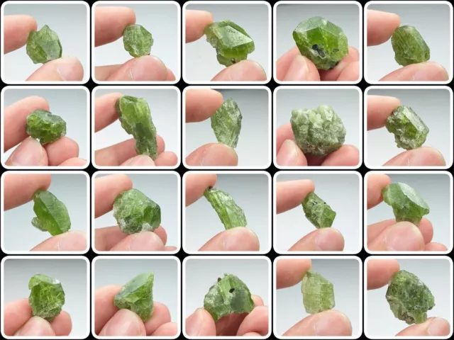 Small 23 Pcs Lot Of Natural Green Diopside Crystals From Afghanistan, 107 Grams