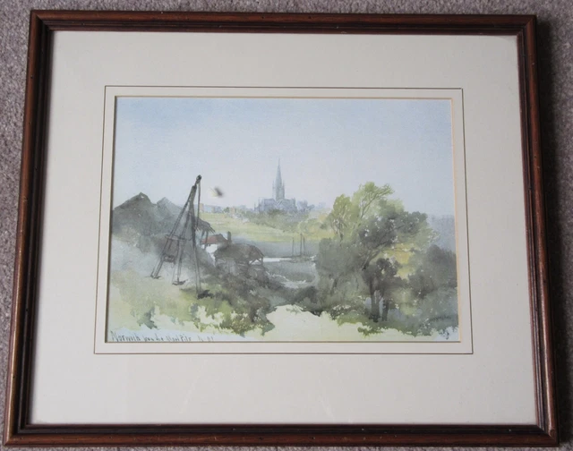 NORWICH from the MARL PITS: Edmund John Niemann. FINE Framed Print. (Norfolk)