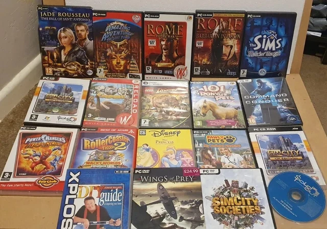 PC CD-ROM 19 Game Bundle / Job Lot - Various Titles
