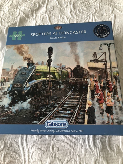 Gibsons Spotters At Doncaster Puzzle 100 XXL Teile – Dampflok-Motiv, Großformatig, Für Puzzle-Einsteiger