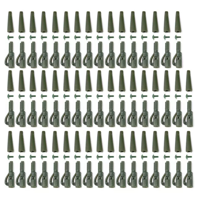 50Sets Mini Lead Clips & Tail Rubbers Cone Carp Fishing Tackle Kit Accessori ZR