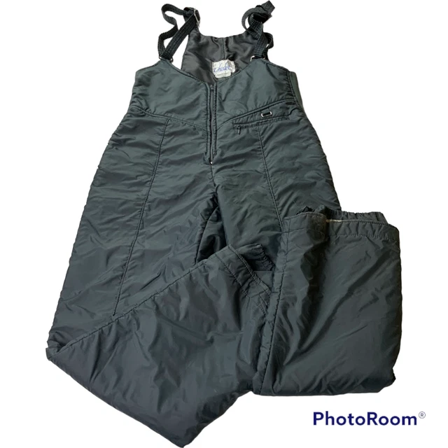 Chalet Adult Size 38 Snow Bib Pants Vintage Black Nylon Skiing Snow Winter Warm