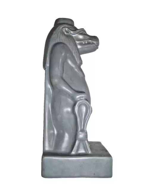 Egyptian Goddess Statue 8" Sculpture Green Vtg Pregnant Women THOUERIS/Taweret
