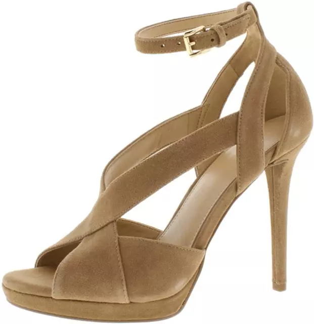 Michael Kors Becky Suede Dress Sandals - Dark Khaki 10M 2