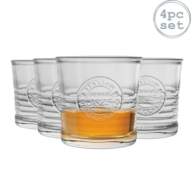 Whisky Spirit Glasses Old Fashioned Glass Whiskey Tumblers, 300ml - Set of 4