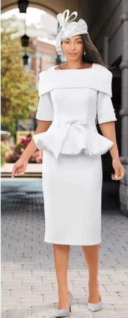 SIZE 16W PLUS Ashro White Formal Dinner Church Dress Jazlynn Skirt Suit 59.99 PicClick