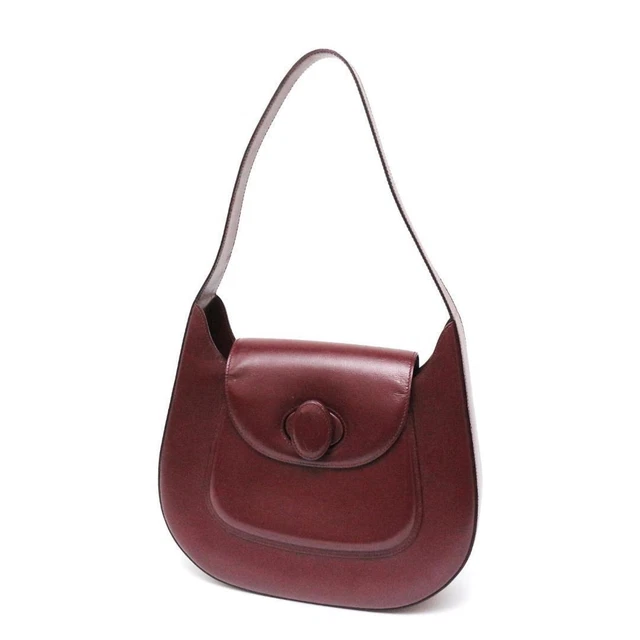 Cartier Mast Do One Shoulder Handbag Turn Lock Bordeaux