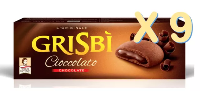 " MATILDE VICENZI " Grisbi' Biscuits Cacao Avec Crème au Chocolat 9 X 150g
