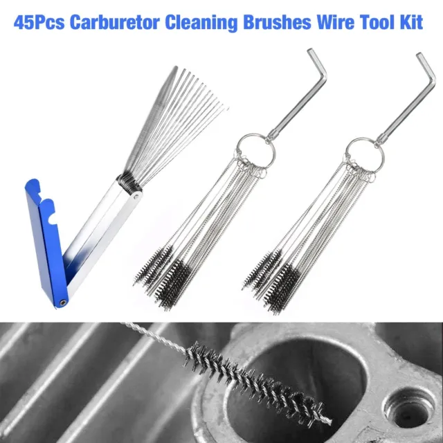 45X Carb Jet Cleaning Tool Carburetor Wire Cleaner Kit For Motorcycle ATV Parts