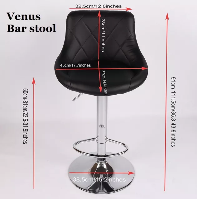 Pair of Bar Stools Modern Cuban Venus Breakfast Bar Kitchen Barstool 2