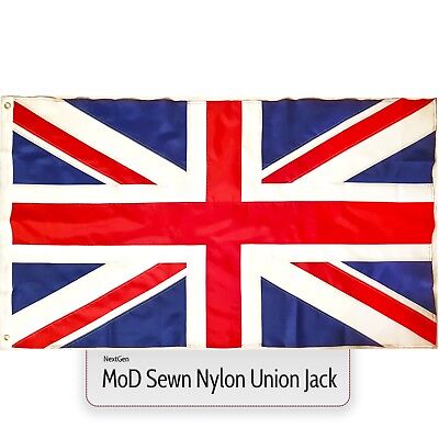 MoD Union Jack Flag 5x3ft Large Great Britain Nylon Sewn Fabric British GB UK