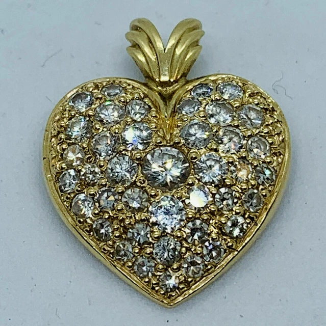 2.Ct Round Good Cut Moissanite Heart Women's Gift Pendant 14k Yellow Gold Plated