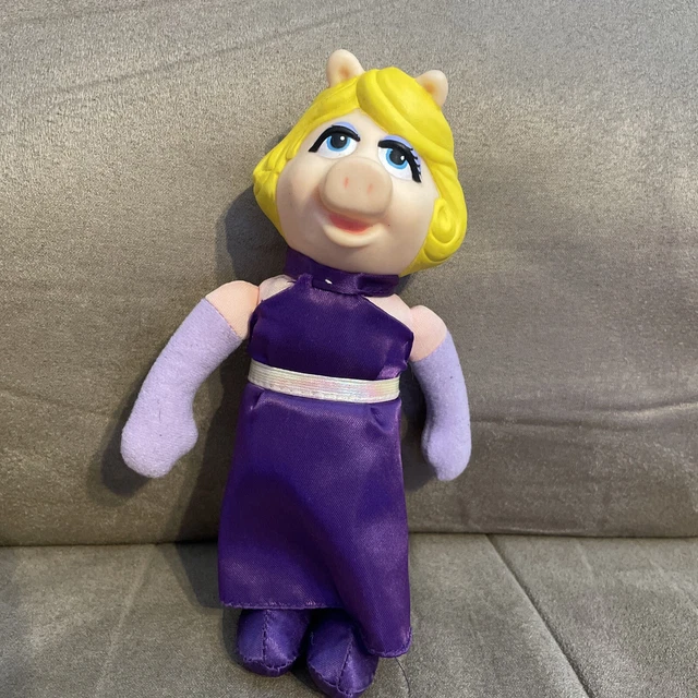 Vintage 1991 Miss Piggy 7” Figure Doll Plush Hard Rubber Head Stuffed Animal