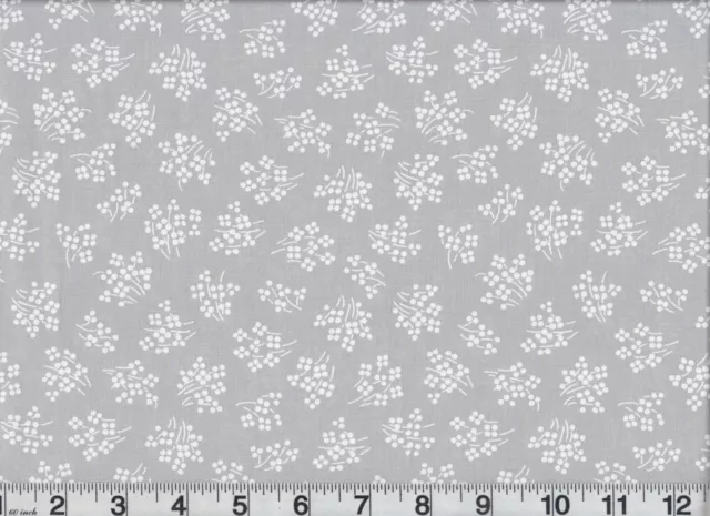 Zen Grey Fabric Muslin Mates 9985-16 Floral OOP Premium Cotton