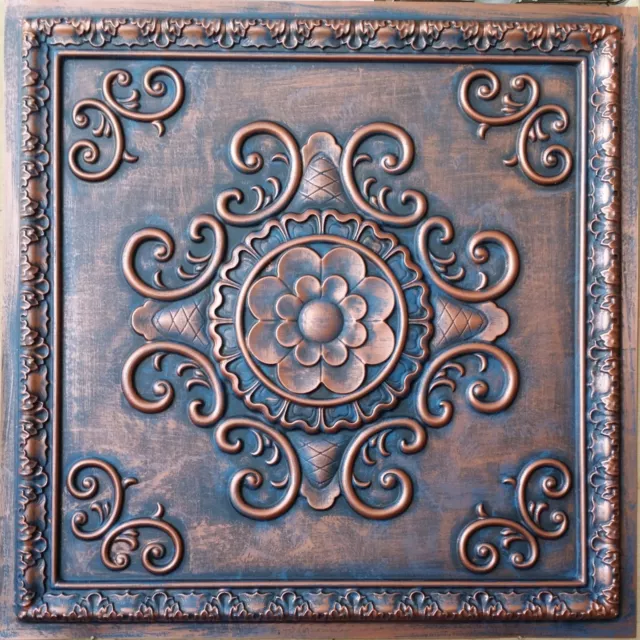 24x24 Ceiling tiles Faux tin rust copper decor wall panel PL08 10pcs/lot