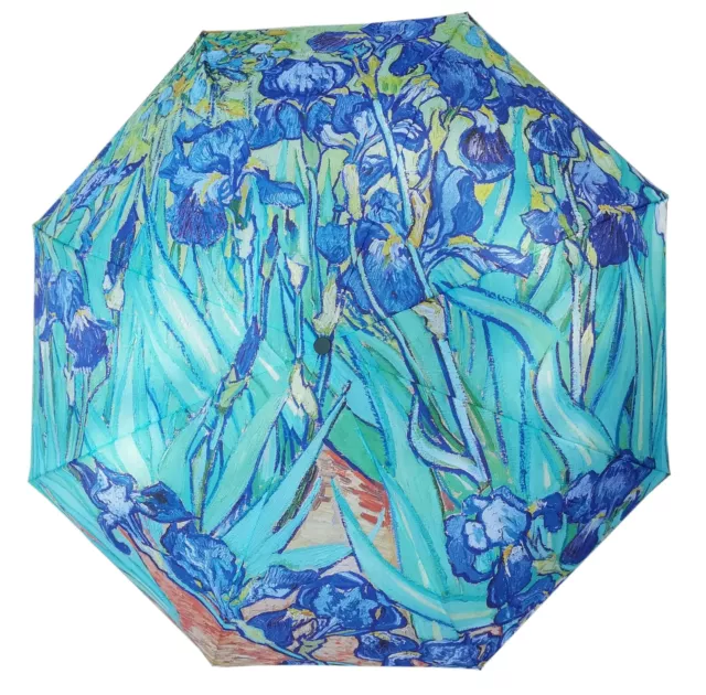 Signare Tapestry Van Gogh Iris Art Compact Folding Umbrella Parasol