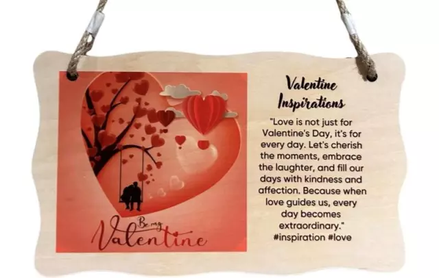 Valentine Inspirations Love Heart Cherish The Moments Embrace Laughter 6 x 10 in