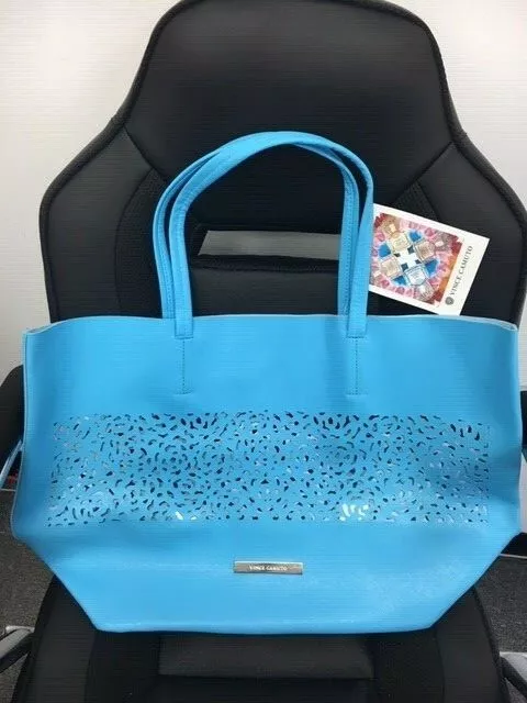 VINCE CAMUTO blue large  Leather Tote Bag