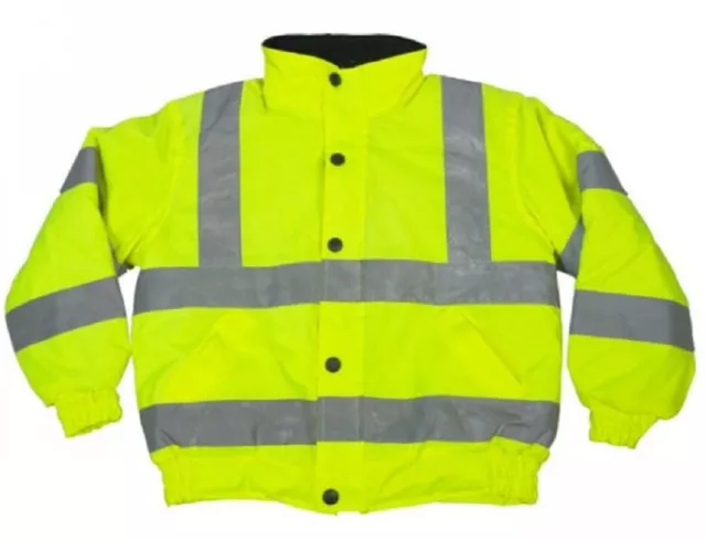 Hi Visibility Child Kids Reflective Yellow Bomber Jacket Hi Viz 3 Sizes