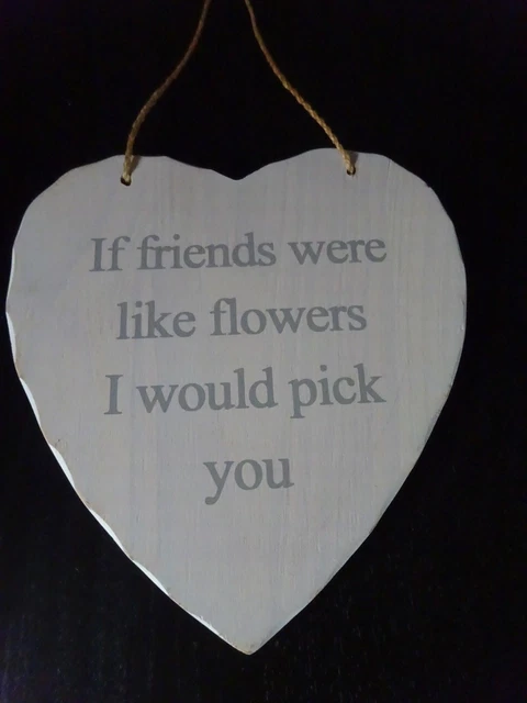 **If Friends Were Like Flowers I'd Pick You Heart Shaped Wooden Hanging Plaque**