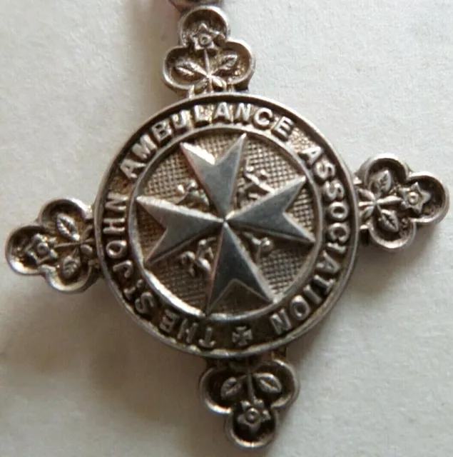 St John Ambulance Association Silver Hallmarked Medal 1909  Badge Joseph Wade