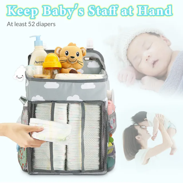 Hanging Diaper Caddy Crib Nursery Organizer Stacker Storage for Newborn Baby NEW