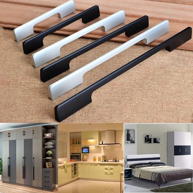 Modern Style Aluminum Kitchen Cabinet Door Handles Drawer Cupboard Pull Handle