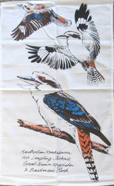 Australian Designed "Kookaburra"  Cotton Tea Towel - Striking Bird Design