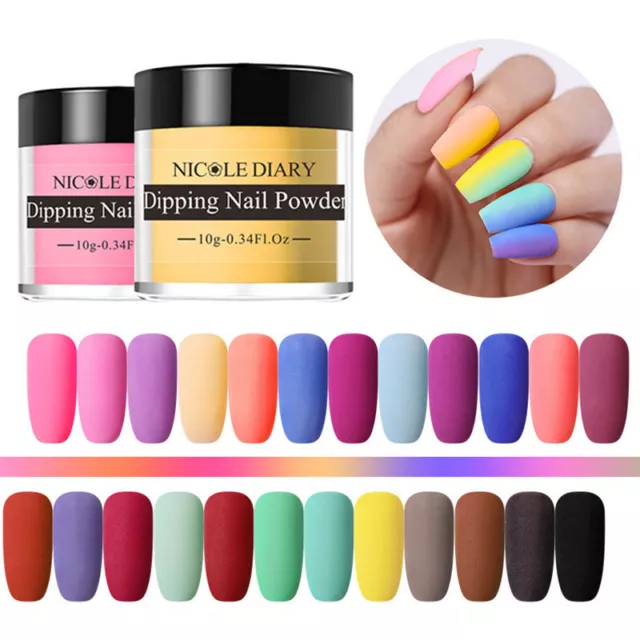 Manicura en polvo para uñas Dip naturaleza seca mate uñas desnudas brillo polvo decorado 🙂
