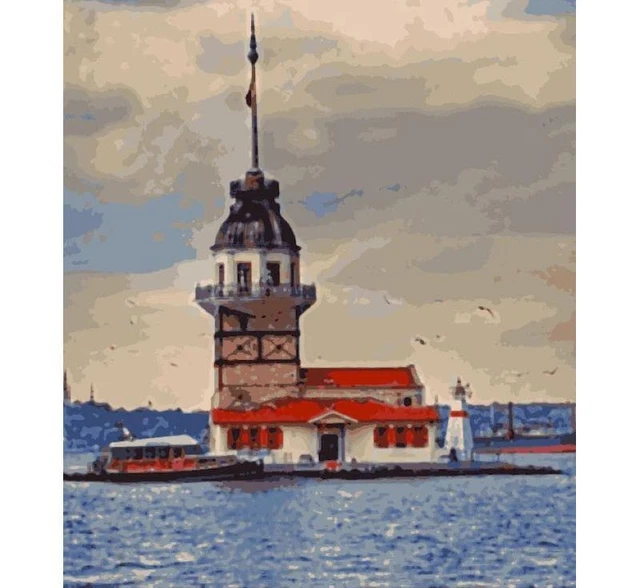Painting By Numbers Lighthouse And Boat Design Canvas Landscape Wall Decorations