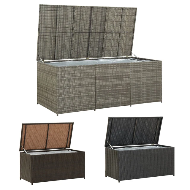 GARTENBOX 100/180/200CM POLY Rattan Auflagenbox Gartentruhe Kissenbox