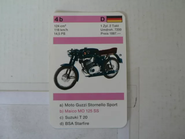 73-Motorrader 4B Maico Mo 125 Ss 124 Cc Quartett Card