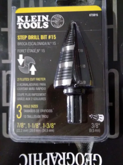 NEW Klein Tools KTSB15 Step Drill Bit #15