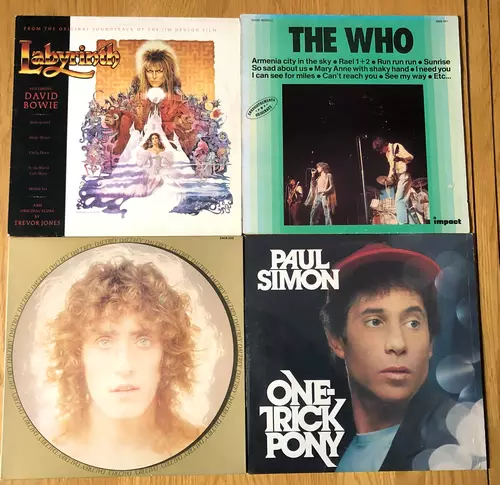 Lot de 4 disques 33 tours  LP vinyle The WHO;Daltray,BOWIE, Paul Simon