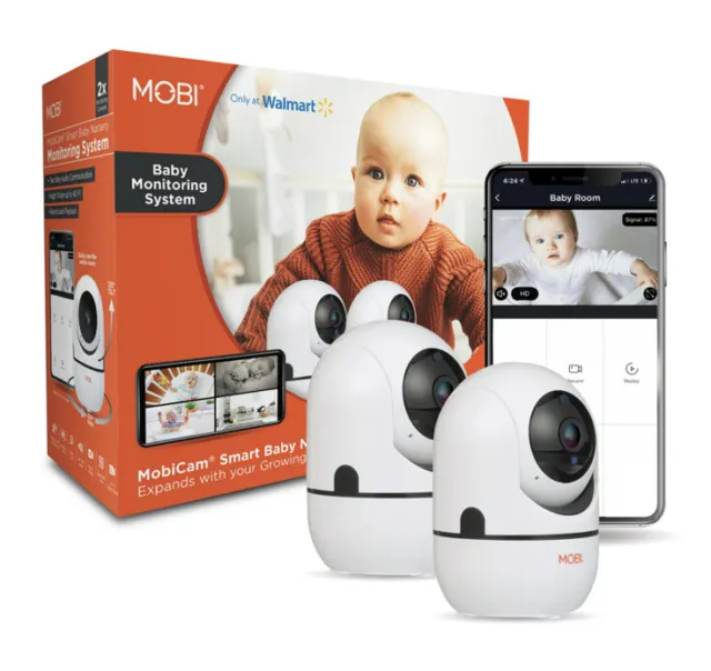 Sistema inteligente de monitoreo de guardería para bebé MOBI MobiCam 2 cámaras