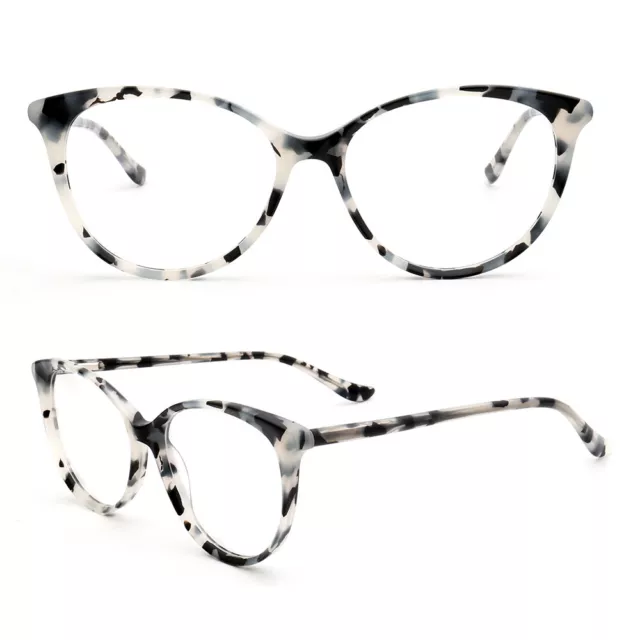 Round Womens Tortoise Eyeglass Frames Cat Eye Fashion Eyewear Hand Made Acetate