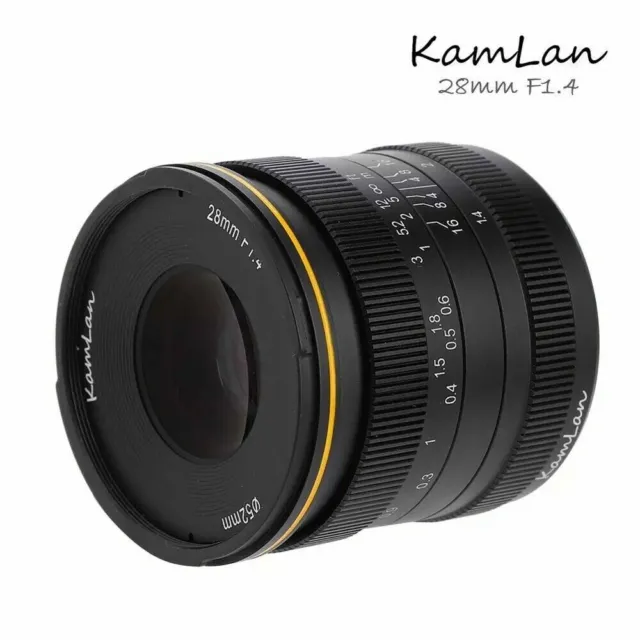 Kamlan 28mm F1.4 APS-C Camera Lens Wide Angle Large Aperture Canon Fuji Sony M43 3