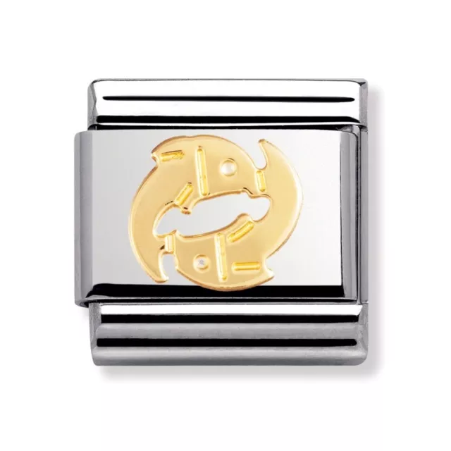 BRAND NEW GENUINE NOMINATION CLASSIC 18ct GOLD PISCES ZODIAC ITALIAN CHARM