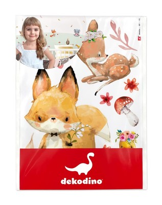 dekodino® Adesivo murale animali alpaca con motivo multicolore vivaismo 