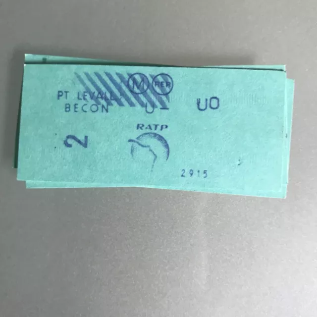Ancien ticket de metro vintage 1992 - vert jade