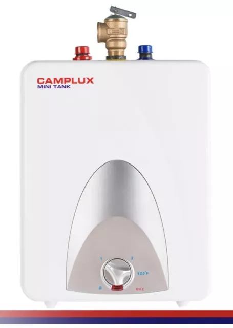 CampLux ME25 Mini Tank RV Camper Point of Use Electric Water Heater 2.5 Gallon