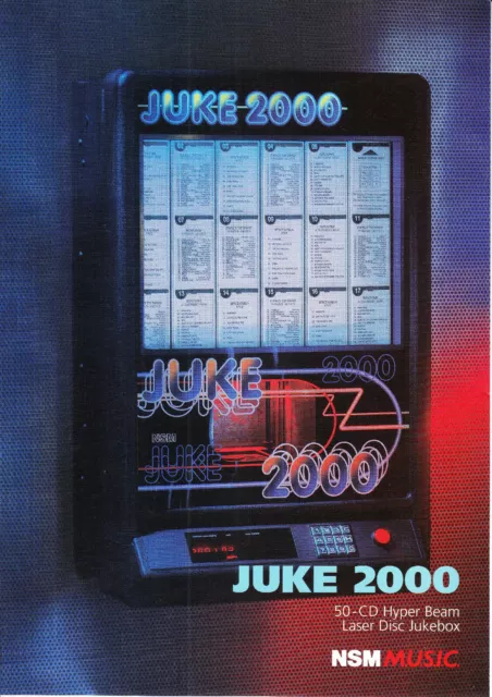 N.S.M. NSM JUKE 2000 (1997) wall CD juke box jukebox Flyer Brochure BRAND NEW #2