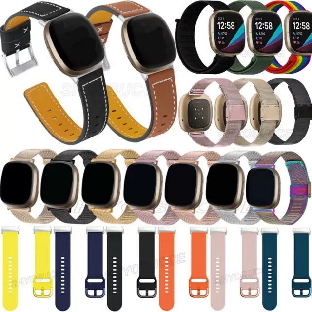 Armband Für Fitbit Versa 3 4 Fitbit Sense 2 Edelstahl Silikon Nylon Leder Band