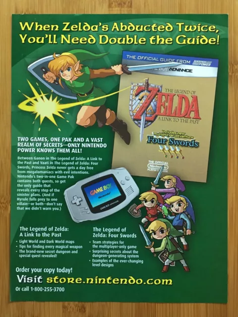 2002 Zelda A Link to the Past/Four Swords GBA Print Ad/Poster Official  Promo Art